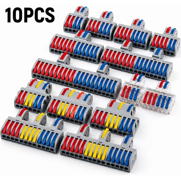 1 Eingang, mehrere Ausgänge, Mini-Schnellkabelverbinder, universeller kompakter Push-in-Klemmenblock, Kabelverteiler, LED-Beleuchtungsverkabelung, 1/5/10 Stück