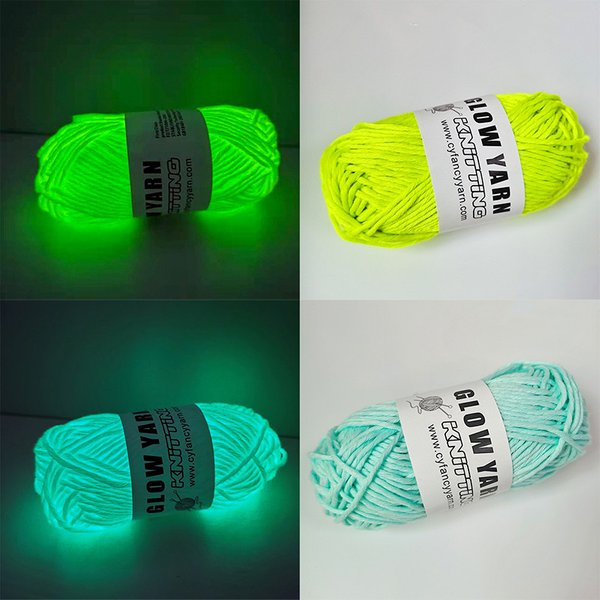 2023 Neuartiges Funktionsgarn, das im Dunkeln leuchtet, Polyester, leuchtendes, klobiges Garn, 2 mm, zum Handstricken, Teppich, Pullover, Hut, Wollgarn
