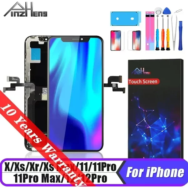 PINZHENG Hochwertiger Bildschirm AMOLED INCELL LCD OLED OEM für iPhone 11 12 13 Mini Pro Max XS XR MAX Display-Ersatz mit Werkzeug