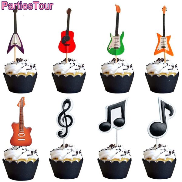 Décoration de gâteau Chi avec notes de musique JECake Toppers, décoration de gâteau Rock Chi pour enfants, anniversaire, fête de musicien, baby shower, faveurs de fête