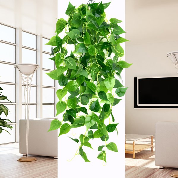Plantes de vignes artificielles, 105cm, 5 fourchettes, Creeper d'extérieur en plastique, lierre vert, plantes murales suspendues, branche pour décoration de maison, jardin, mariage