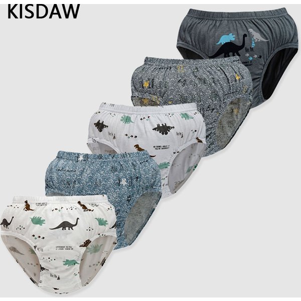 5 pièces/lot garçons coton Boxer slips mignon dinosaure dessin animé imprimé sous-vêtements pour enfants bébé garçon Shorts respirant tout-petits caleçons