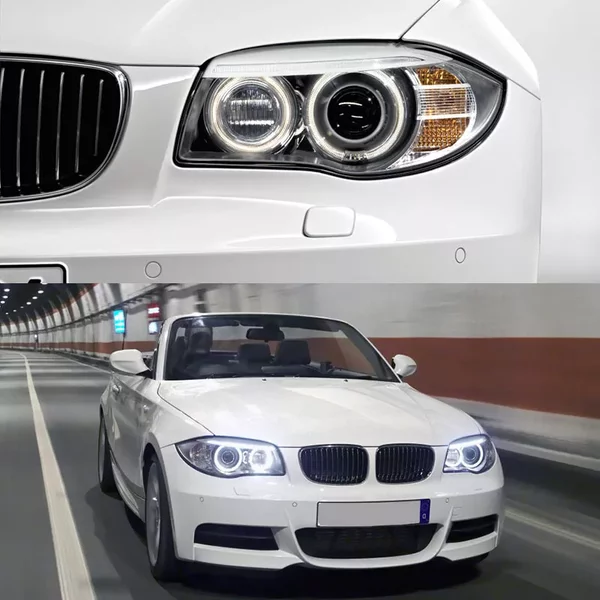 Ein Paar Scheinwerferschirme für 2003–2011 BMW 1er E81 E82 E87 E88 Scheinwerferlinse Abdeckung Auto-Frontlampen Shell Transparent Klar
