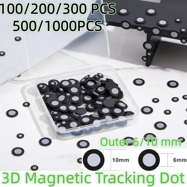 100-1000 szt. Magnetyczne, wysoce odblaskowe punkty oznakujące do ręcznego skanera laserowego 3D, punkty pozycjonujące, średnica wewnętrzna 6,0 mm, średnica zewnętrzna 10 mm