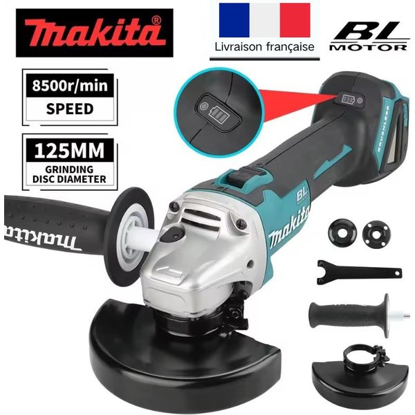 Makita 18V 125mm DGA504 Bürstenloser Elektrischer Winkelschleifer mit Hoher Leistung, Wiederaufladbar, Lithium-Ionen, zum Schneiden und Polieren