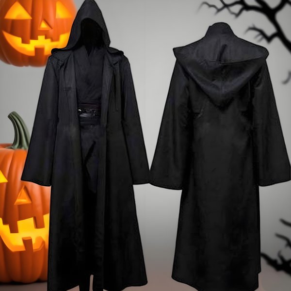 Cape de mascarade douce unisexe à capuche noire, longue Cape de sorcière, accessoire de Costume de Cosplay, fournitures de spectacle de fête, décoration de vacances
