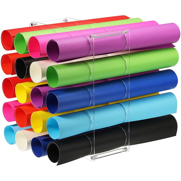 Support de rangement pour rouleaux de vinyle, support de rouleau en vinyle acrylique robuste, Organization avec 20 trous, rangement multifonctionnel pour emballage cadeau d'art artisanal