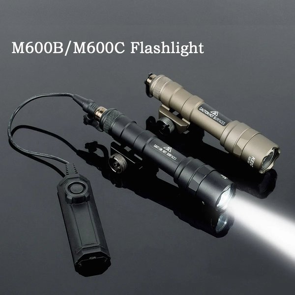 Lampe torche tactique puissante Surefir M600 M300 Airsoft avec double interrupteur à pression, rail AR15 20mm, lampe LED blanche pour la chasse, lumières de reconnaissance