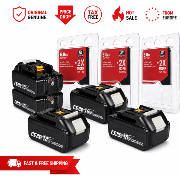 Für Makita 18V 6Ah Ersatzakku für BL1830B BL1840B BL1850B BL1860B Werkzeuge, für Makita 18V 5Ah Lithium-Ersatzakku BL1850 BL1850B BL1840B BL1830B wiederaufladbarer Akku für kabellose Werkzeuge.