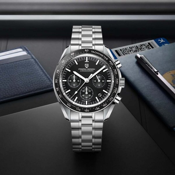 2026 Neue PAGANI DESIGN V6 Moon Herrenuhren Luxus-Quarz-Armbanduhren Speed Chronograph Uhr für Männer AR Saphir Wasserdicht Leuchtend VK63 Männergeschenk
