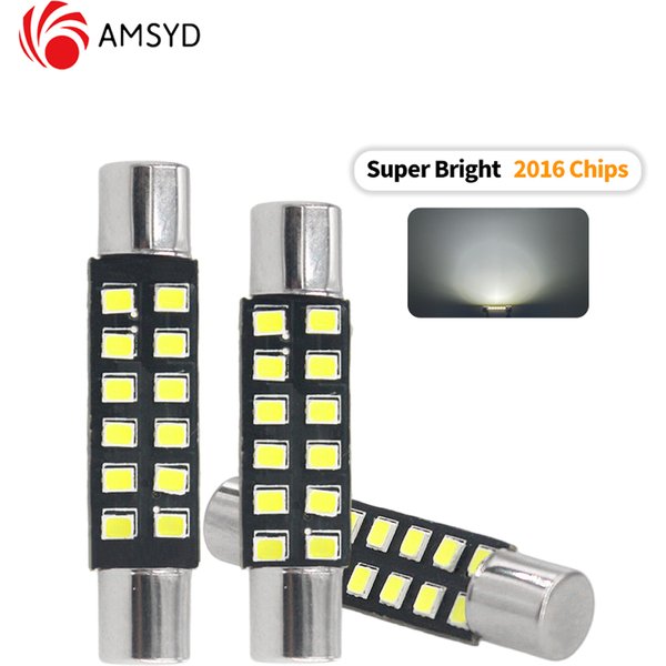 10PCS 28MM 31MM Car Led Bulbs 6612F 6614F Festoon Dome Light LED Vanity Mirror Lamp 2016 12 SMD Nonpolarity Amber White