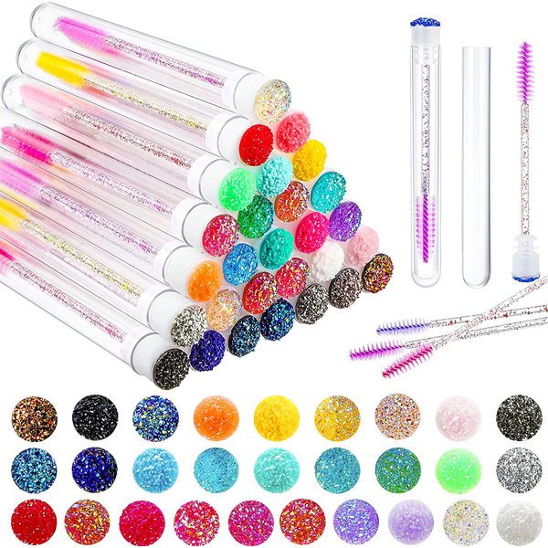 50/100 stücke Wiederverwendbare Wimpern Pinsel Rohr für Wimpern Verlängerung Einweg Mascara Zauberstäbe Augenbraue Pinsel Applikator Wimpern Pinsel