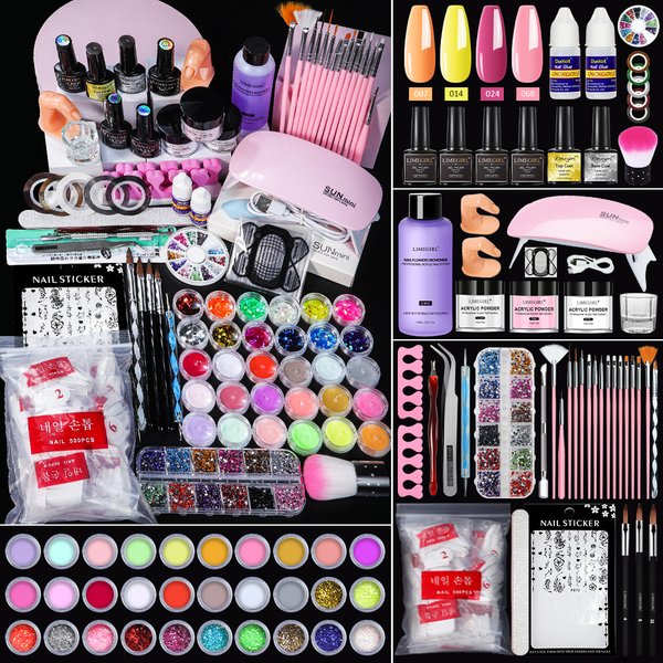 Profession elles Maniküre-Set Acryl pulver komplettes Maniküre-Set, Glitzer pulver, Maniküre-Flüssigkeit, dekoratives Kristall-Kit