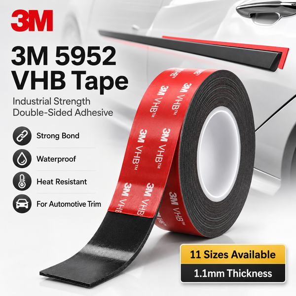 Original 3M 5952 VHB Doppelseitiges Klebeband Stark Haftendes Schaumklebeband 1,1mm Dicke Wasserdicht Hitzebeständig für Auto-Montage