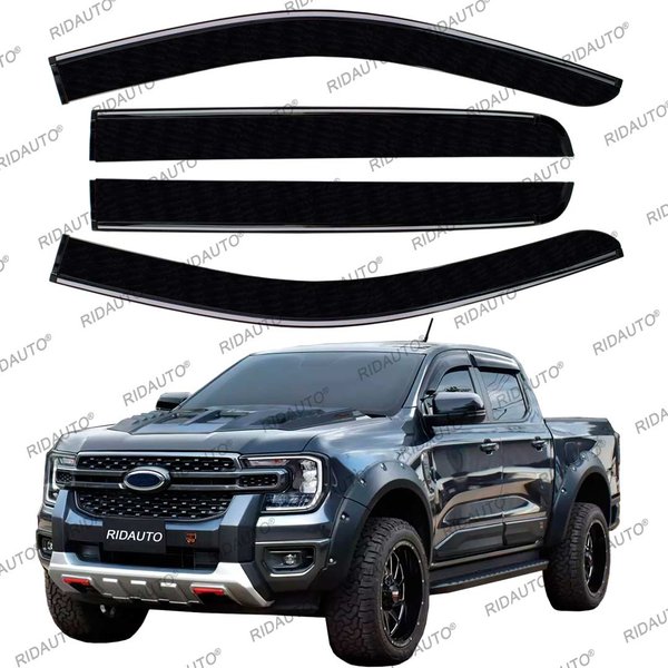 Déflecteurs de visière de porte latérale, protection contre la pluie pour FORD RANGER T9 RAPTOR WILDTRAK SPORT, accessoires de camion, 2025 2024 2023