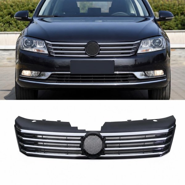 Schwarzer galvanisierter Frontgrill für Volkswagen Passat B7 2010-2015 Außendekoration