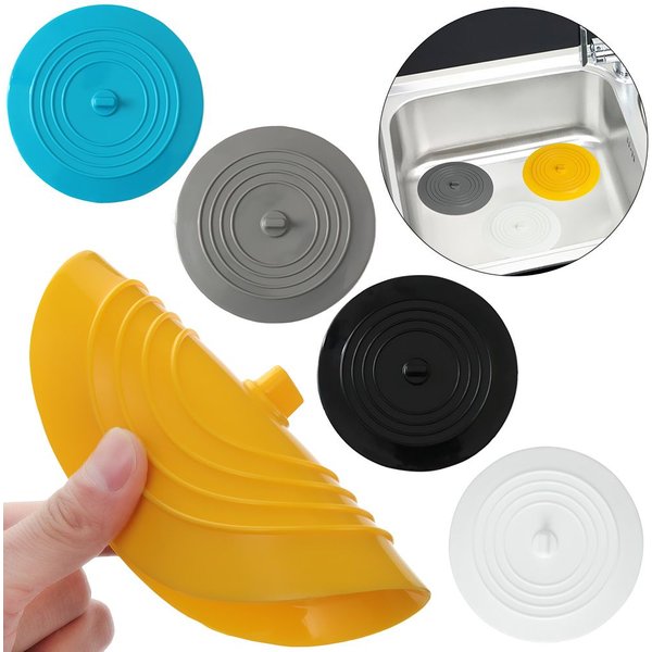 Grand couvercle de vidange en Silicone de 15cm, bouchon de cheveux pour évier de cuisine, baignoire, salle de bains, bouchon anti-fuite