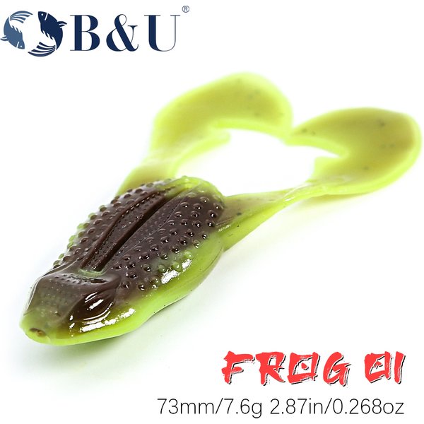 B&U 73mm Floating Soft Fishing Lure Frog Baits Trout Bass Lure Silicone Swimbait Jigging Wobblers For Pike Artifical Rubber Bait