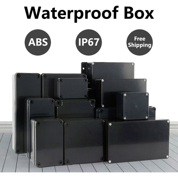 Black Box Outdoor Waterproof Case Plastic Box Electronic Project Case Instrument Waterproof Junction Box Housing