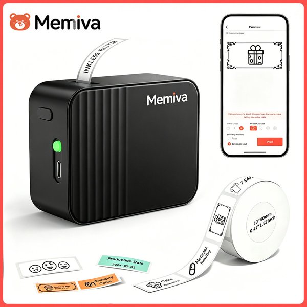 Memiva A1 Tragbarer Thermodrucker Etiketten-Aufkleber-Drucker Etikettiermaschine DIY-Etikett für Büro und Zuhause Ähnlich wie P15 D110
