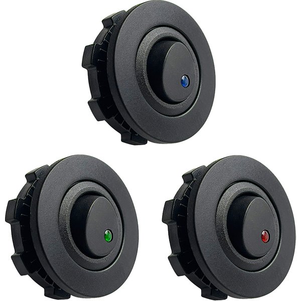 ON/OFF rond bascule bascule interrupteur LED 3 broches 12V 20A voiture tableau de bord bateau camion bouton poussoir commutateurs