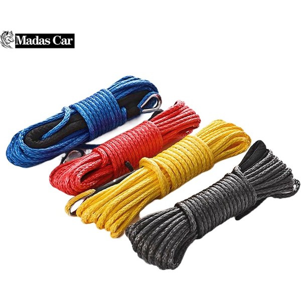 1/4 ''x 50' camion bateau remplacement d'urgence voiture accessoires extérieurs câble de corde de treuil synthétique ATV UTV 7700lbs corde de remorquage