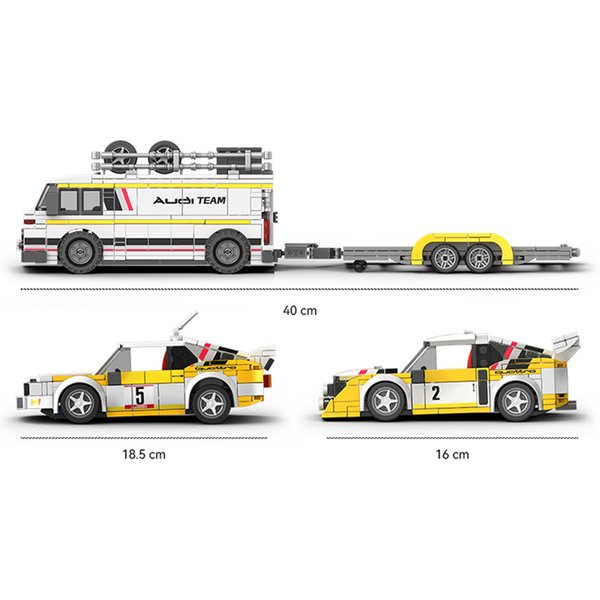 PB8812 Australien S1 Team Bausteine Set 3-in-1 Technischer Sportwagen E2 LKW-Anhänger Modellbausatz Bausteine Spielzeug für Erwachsene Geschenke