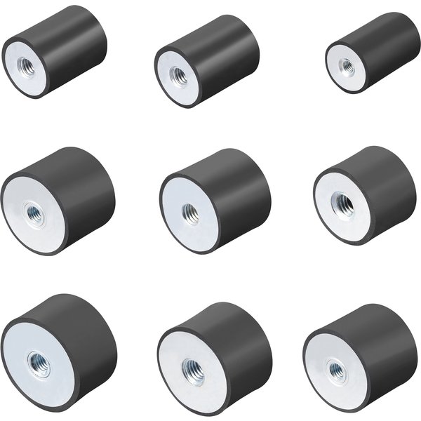 M4/5/6/8/10 Innengewinde Gummi Stoßdämpfer Anti Vibration Pad Gummi-Metall Silentblock Typ DD Gummi Halterung Flache Basis Block