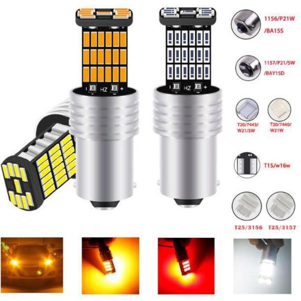 2 Stück 1157 1156 ba15 s p21w w16w führte 45 smd 4014 canbus kein Fehler Auto Hecklampe Bremslicht Auto Rückfahr leuchte