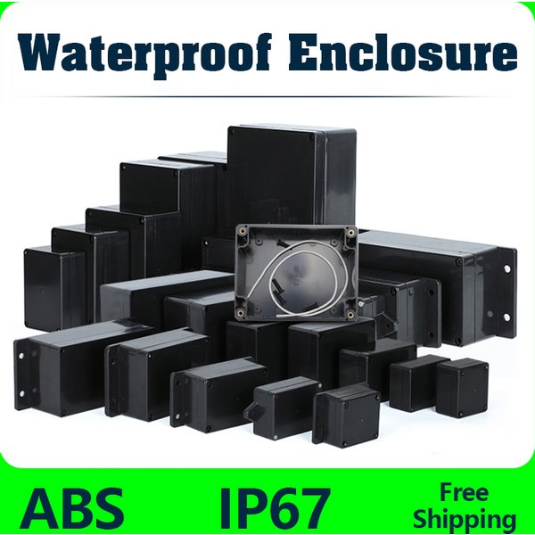 Boîtier de boîte étanche ABS, coffre-fort électronique, boîtes en plastique, boîte de jonction de fil noir, organisateur en plastique, boîtier étanche IP67