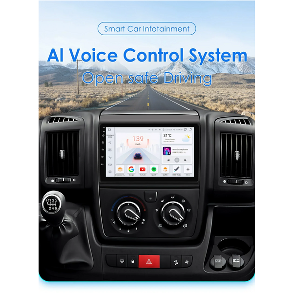 Autoradio Android 13 avec Navigation GPS et Carplay, Lecteur MultiXXL avec Commandes au Volant, Appareil Photo 360, 2Din, pour Voiture Fiat Ducato 3, Crystal en Jumper 2, KIT Boxer 2