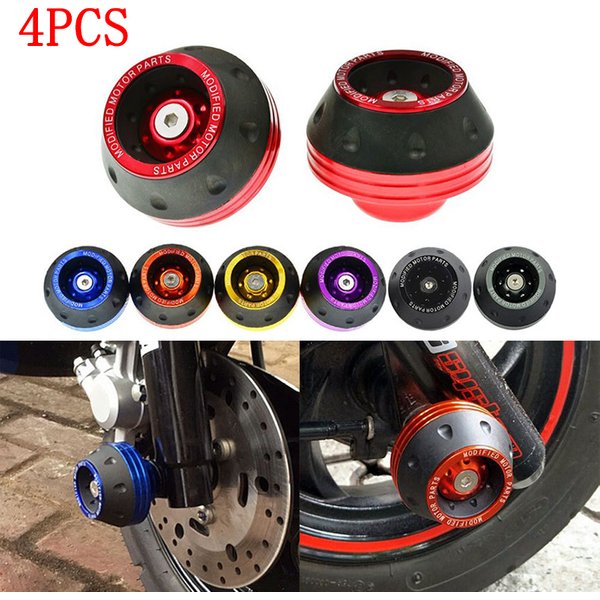 Gobelets de Protection universels pour roues de Moto, 4 pièces, gobelets colorés, gobelets d'amortissement pour Motocross, accessoires de Moto