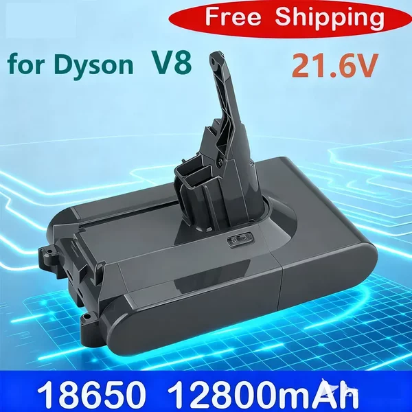 Batterie Li-ion rechargeable 21,6 V haute capacité 12800 mAh pour aspirateur Dyson V8 Absolute Animal SV10