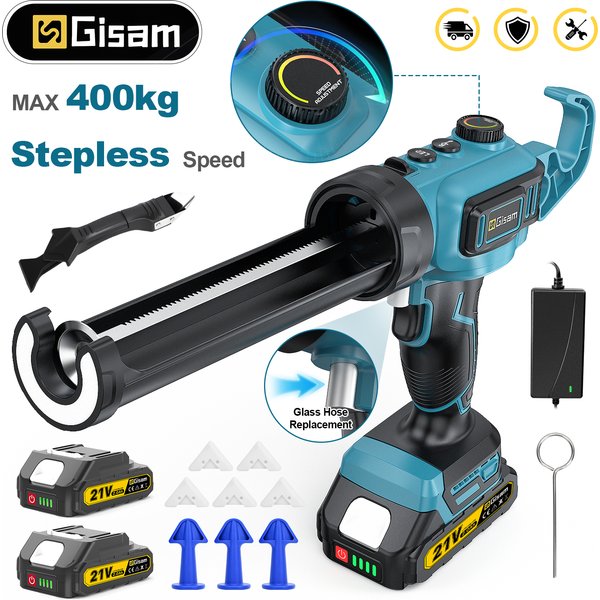 Pistolet à colle électrique Gisam 400KG à vitesse variable, outil de remplissage et d'étanchéité pour batterie Makita 18V