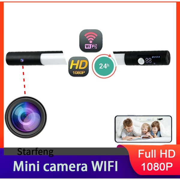 Miniaturowa kamera HD do domu, kamera na baterie 1080P, zdalny podgląd przez WIFI, mobilne podglądanie, wielofunkcyjna lampa LED z czujnikiem ruchu, nagrywanie 24-godzinowe.
