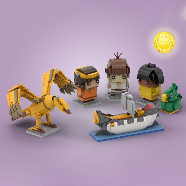 976 pièces MOC Mysterious Cities Gold Big Head Figure Model Building Blocks Room Decor Tabletop Ornament Collection Gift For Adults