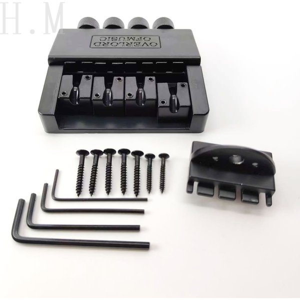 Manufacturer sells electric bass accessories with 4 strings pull string board 4 strings headless bass bridge black