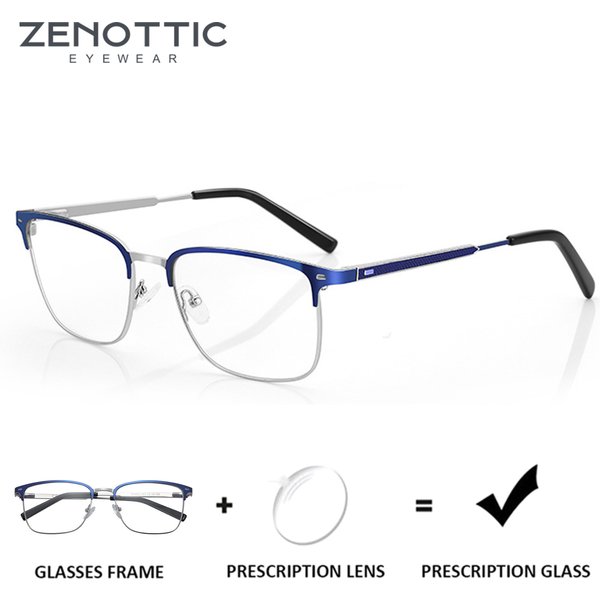 ZENOTTIC Platz Brillen Männer Mode Myopie Progressive Brillen Frauen Anti Blue Ray/Photochrome Optische Gläser