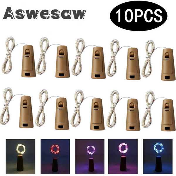 10 Stück LED-Weinflaschenlichter mit Korken, Mini-Lichterkette für Spirituosenflaschen, Bastelarbeiten, Partys und Hochzeitsdekoration