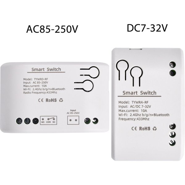 1CH Tuya Smart Remote Control Wireless Wifi Switch Module DC7-32V AC85-250V 2200W RF Receiver 10A WiFi Relay DIY