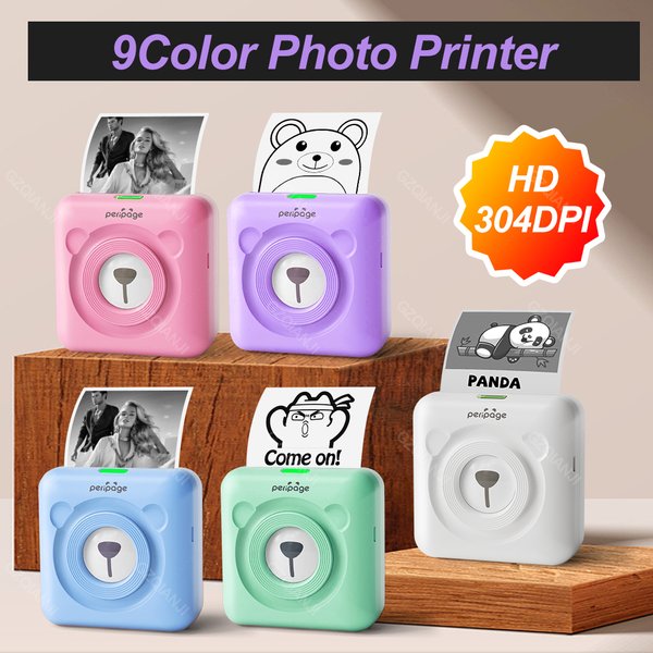 7 couleurs Peripage A6 304DPI Mini imprimante Photo Notes autocollant étiquette Machine d'impression Bluetooth Portable sans fil imprimante marqueur