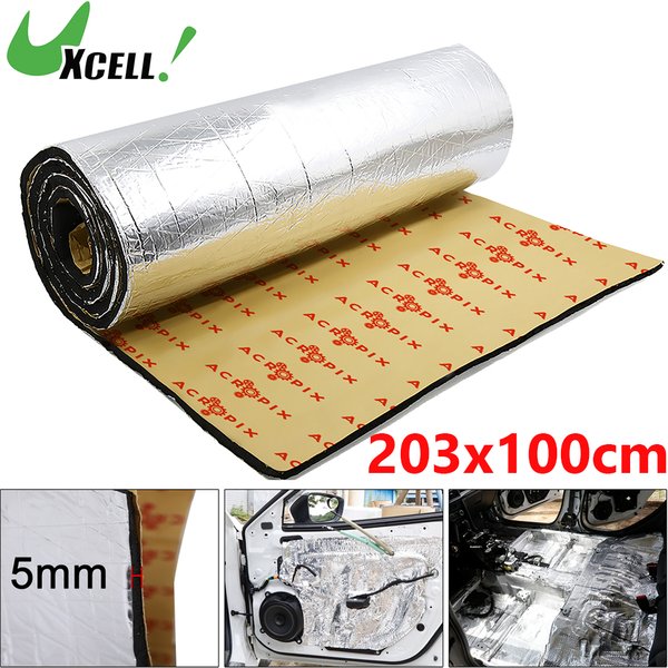 Uxcell Car Firewall Heat Sound Deadener Insulation Mat Aluminium Coating Cotton Self-adhesive Noise Insulation 5mm 10mm