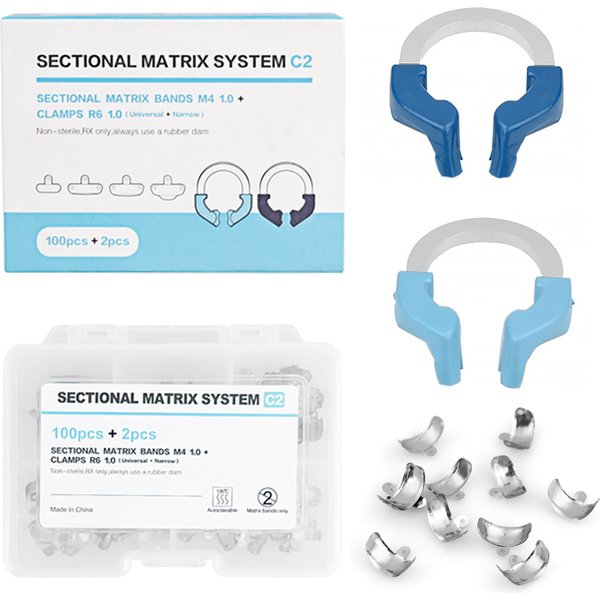 Bandes de matrice dentaire, système de matrice profilée sectionnelle, Matrices métalliques, anneau de serrage en Nickel et titane, outils de dentiste