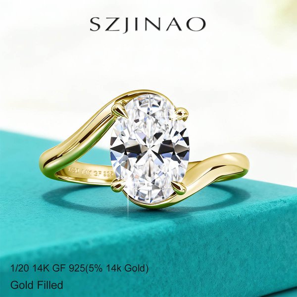 Bague solitaire en moissanite ovale 4,5 carats, en or 14K, avec anneau torsadé, D VVS1, bague de fiançailles pour femme, cadeau de mariage