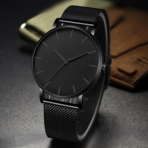 Minimalistische Männer Mode Ultra Dünne Uhren Einfache Männer Business Edelstahl Mesh Gürtel Quarzuhr Freizeit Männer Uhr