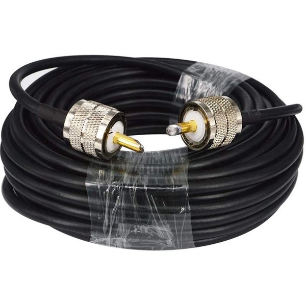 Promotion! Câble Coaxial RG58 PL259 de 15M, 50 Ohms, UHF mâle vers UHF mâle, câble d'antenne de Radio CB, faible perte