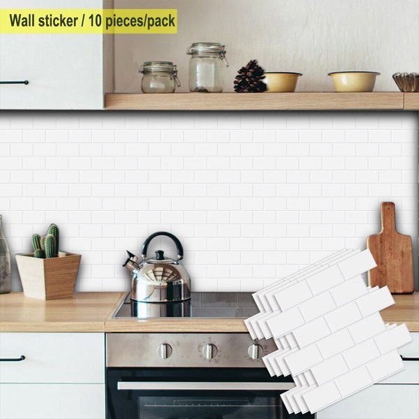Grande Taille 12x12 Pouces 3D Métro Mur Carrelage Autocollants Peel et Bâton Imperméable En Vinyle Papier Peint 10 Feuilles