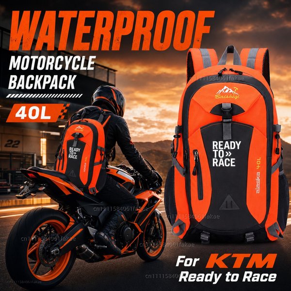 Sac à dos de moto 40L étanche pour KTM Ready to Race Adv Duke 390 690 790 890 1190 Rc, idéal pour les voyages et la randonnée en extérieur