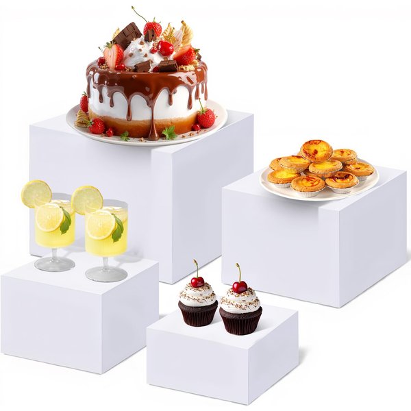 4 supports à nourriture pour buffet, supports à buffet à étages 7 pouces, 8 pouces, 9 pouces, 10 pouces, boîte en acrylique pour présentation de desserts
