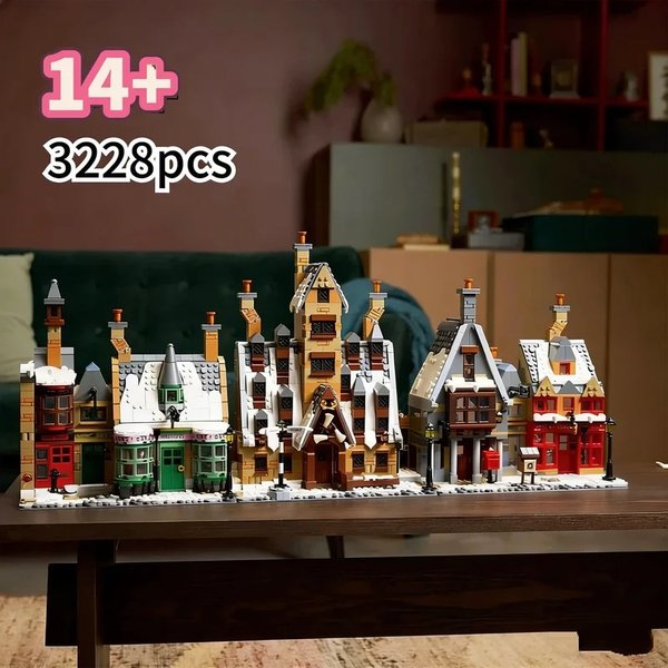 Nouveaux blocs de construction du village de Hogsmeade, 3228 pièces, assemblage détaillé, cadeau d'anniversaire